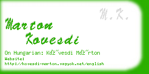 marton kovesdi business card